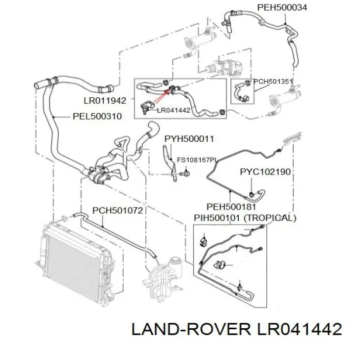 Sensor de temperatura 3L8A12A648AA Land Rover