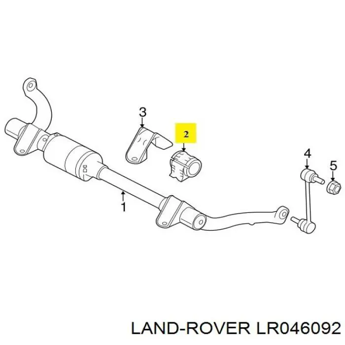 LR046092 Land Rover casquillo de barra estabilizadora delantera