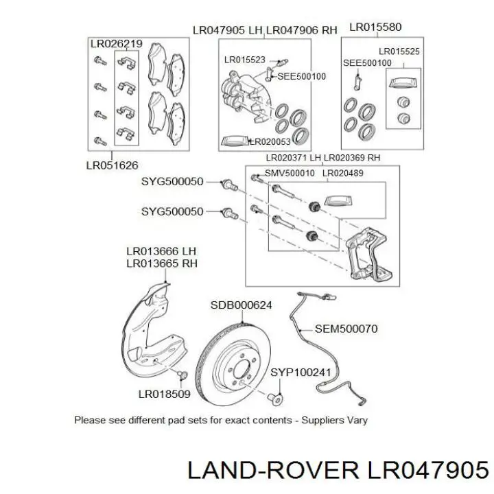 Pinza de freno delantera izquierda Land Rover LR047905 precio, desde 74,87 EUR