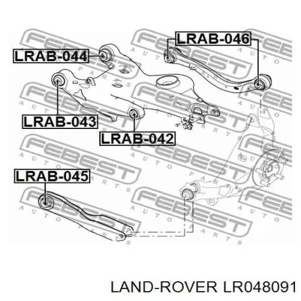 LR048091 Land Rover brazo suspension (control trasero inferior izquierdo)