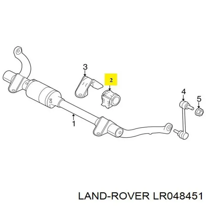 LR048451 Land Rover casquillo de barra estabilizadora delantera