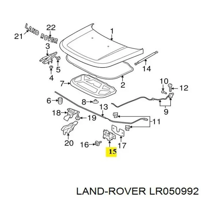 Comprar LR050992 Land Rover Cerradura de capó