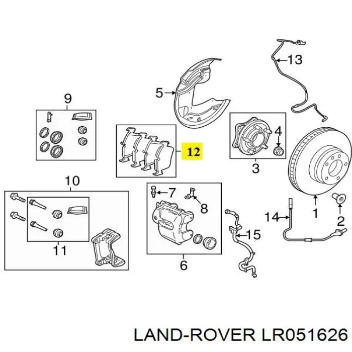 Comprar LR051626 Land Rover Pastillas delanteras de freno