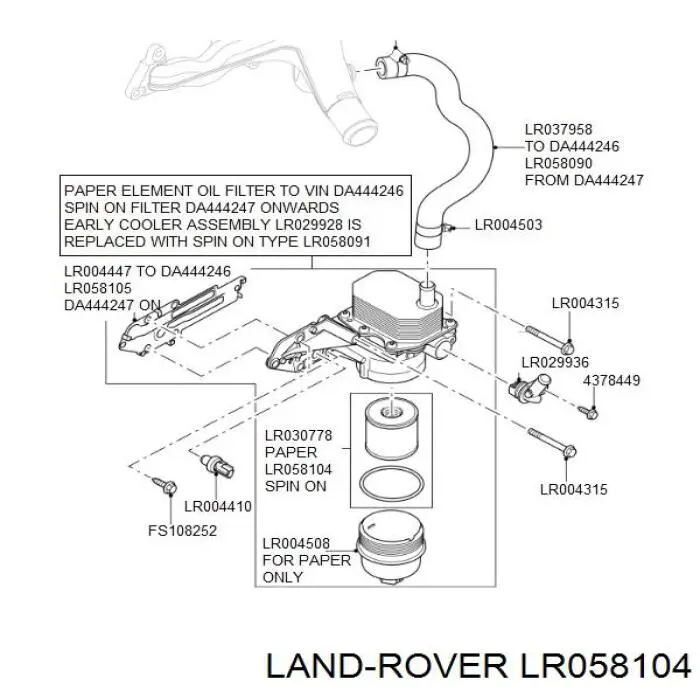 Filtro de aceite Land Rover LR058104 precio, desde 6,87 EUR