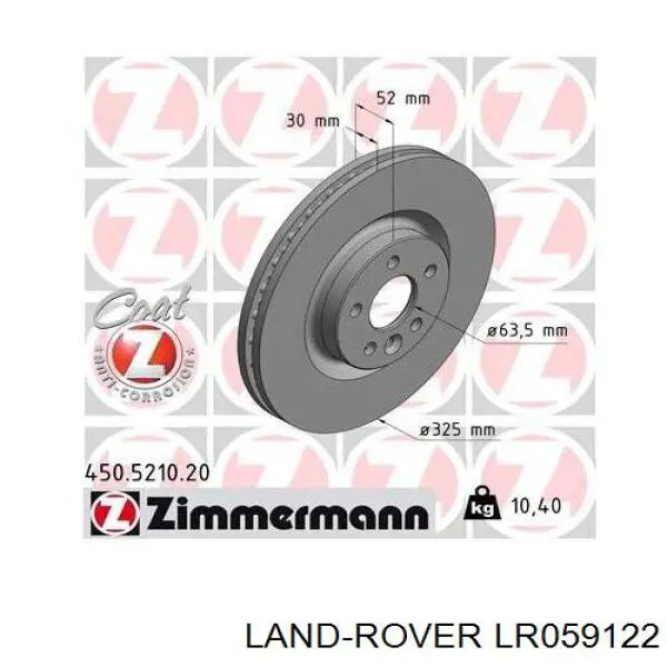 Freno de disco delantero LAND ROVER LR059122