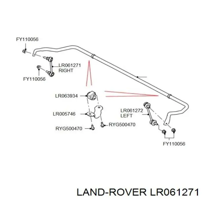 Comprar LR061271 Land Rover Bieleta estabilizadora trasera derecha