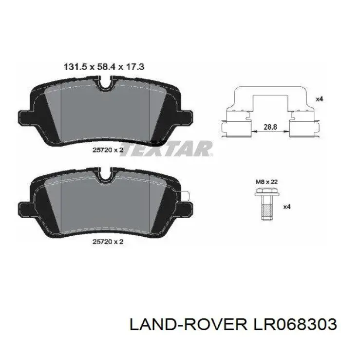 Pastillas traseras de freno Land Rover LR068303 precio, desde 35,30 EUR