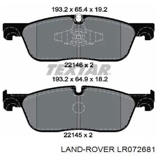 Pastillas freno delanteras Land Rover LR072681 precio, desde 38,98 EUR