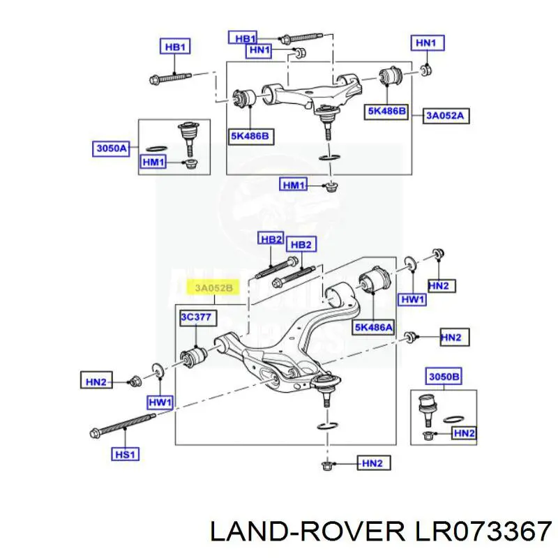 Brazo inferior derecho de la suspensión delantera Land Rover LR073367 precio, desde 108,90 EUR