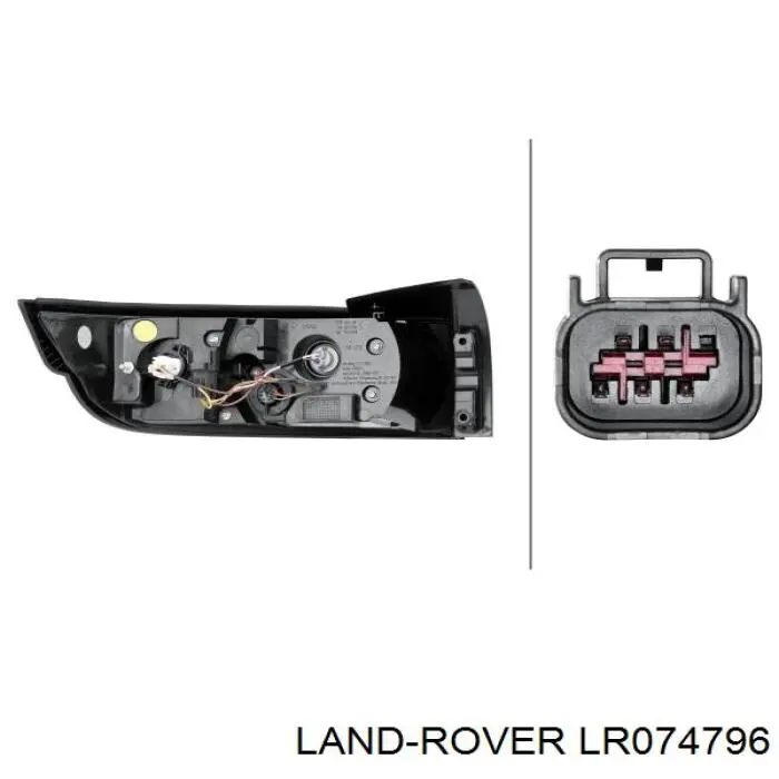 LR074796 Land Rover piloto posterior derecho