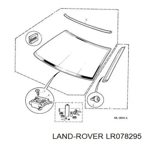 LR078295 Land Rover sellador adhesivo para gafas