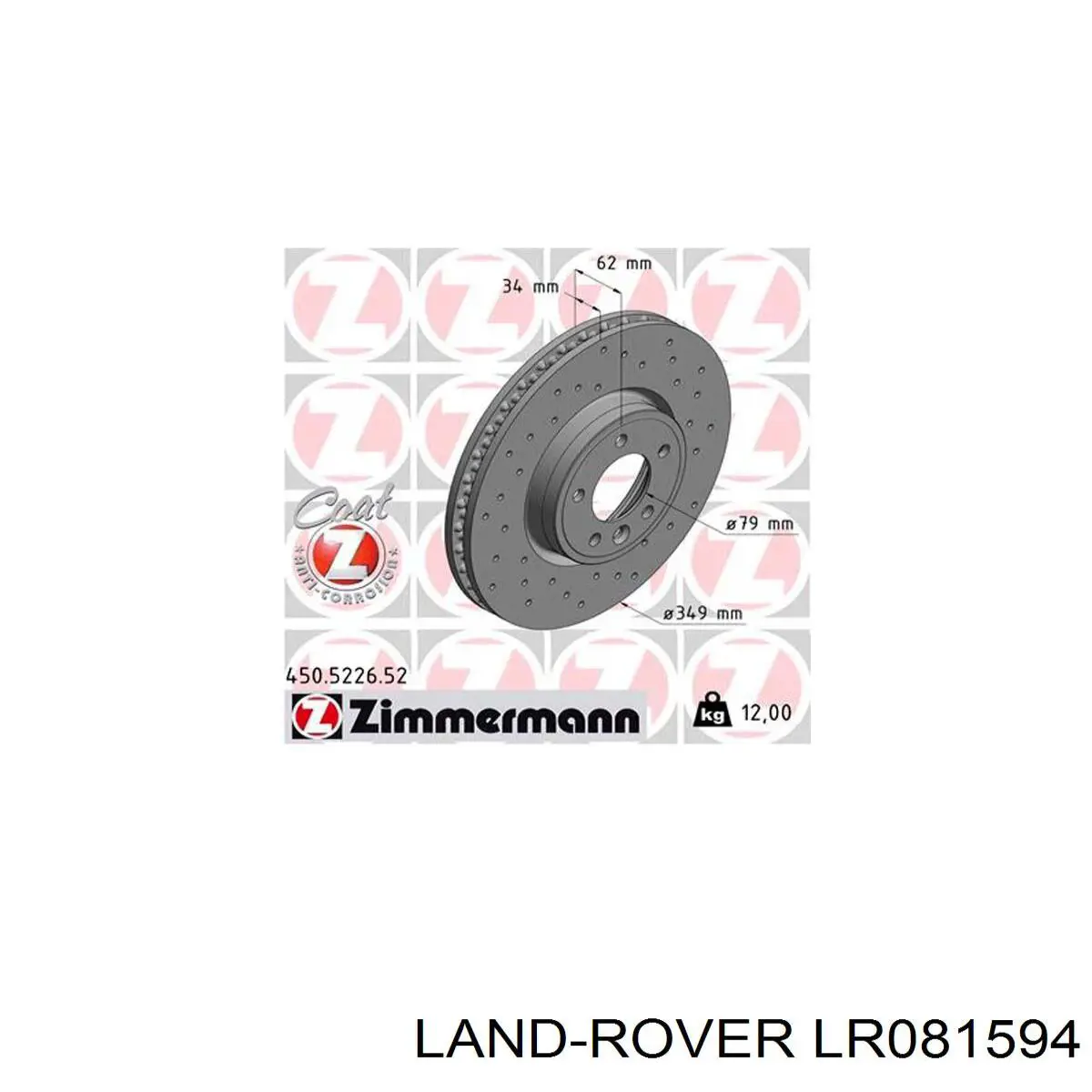 Disco de freno LR081594 Land Rover