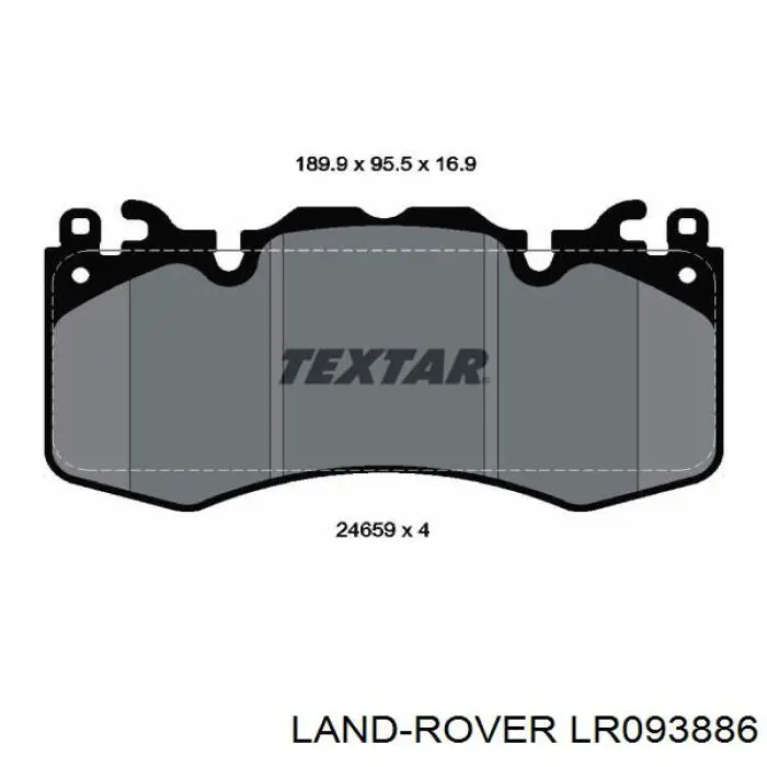 LR093886 Land Rover pastillas de freno delanteras