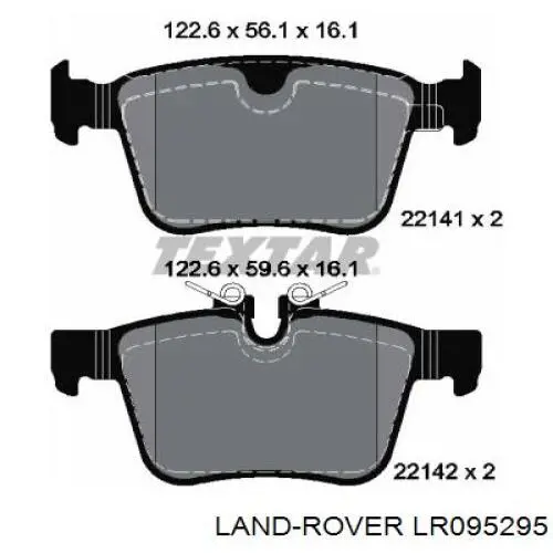Pastillas de freno traseras LR095295 Land Rover