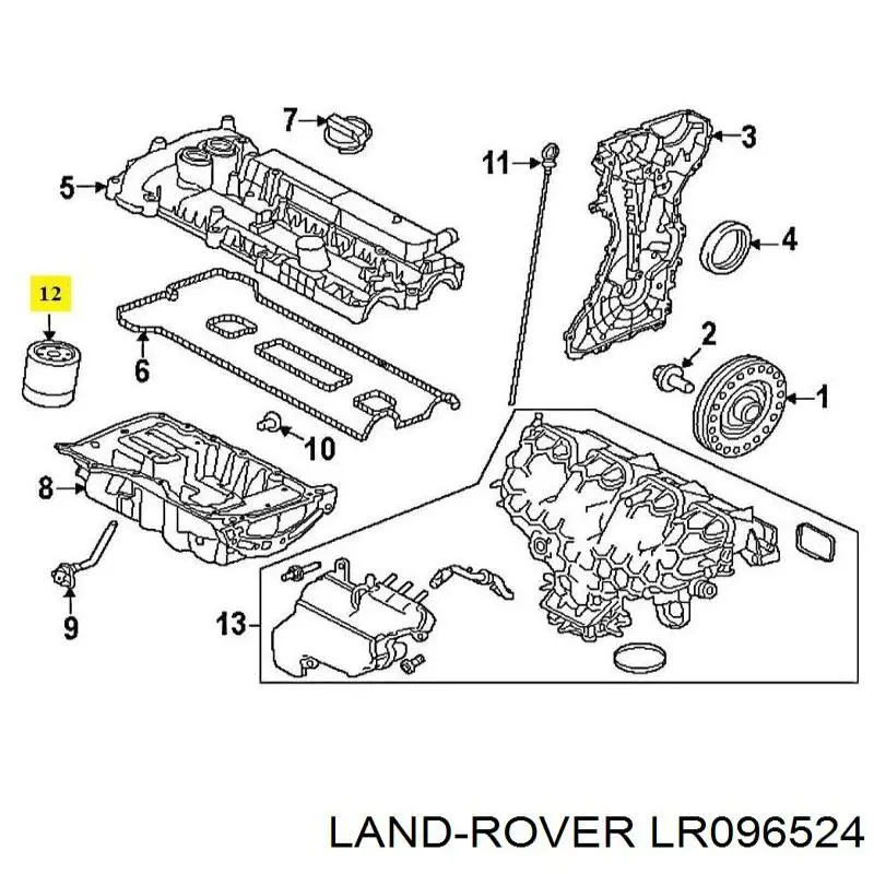 LR096524 Land Rover Filtro aceite