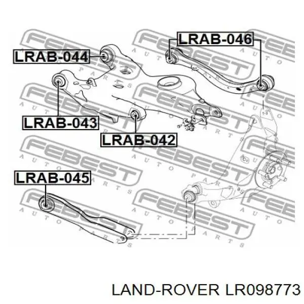 Brazo suspension (control) trasero inferior izquierdo para Land Rover Discovery (L462)