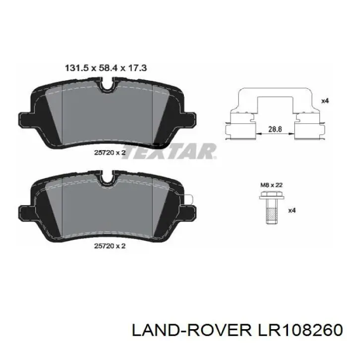 Comprar LR108260 Land Rover Pastillas de freno traseras