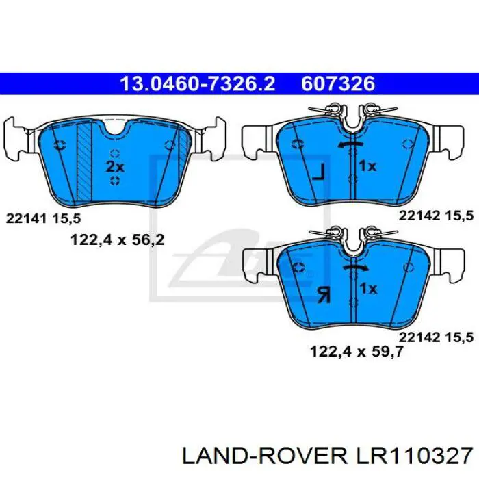 Pastillas traseras de freno Land Rover LR110327 precio, desde 22,81 EUR