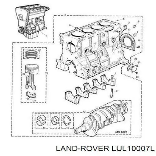 Retén de cigüeñal LUL10007L Land Rover