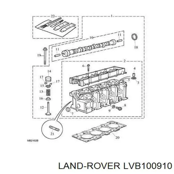 GUG702568HG Land Rover junta de culata