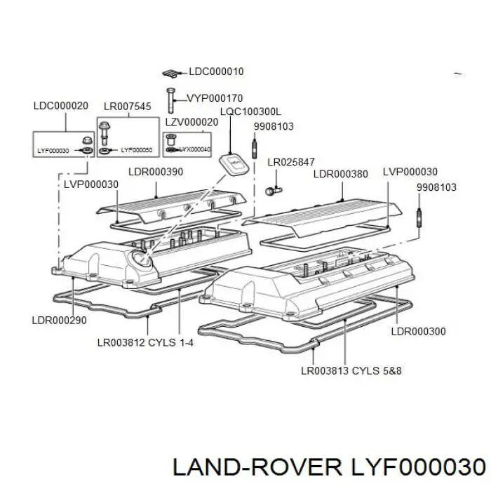 LYF000030 Land Rover junta, tapa de culata de cilindro, anillo de junta