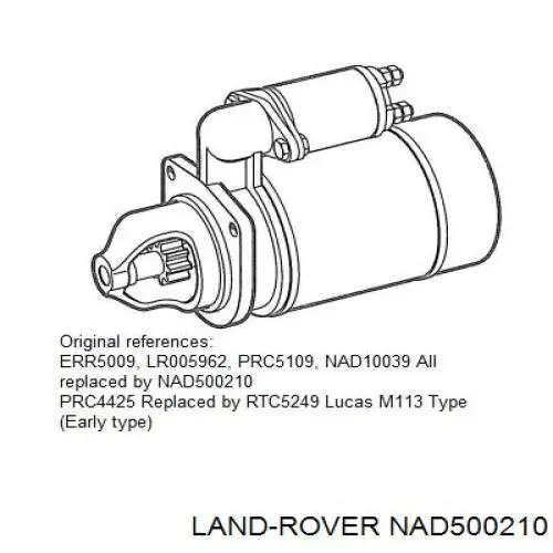 Burro de arranque  Land Rover NAD500210 precio, desde 143,37 EUR