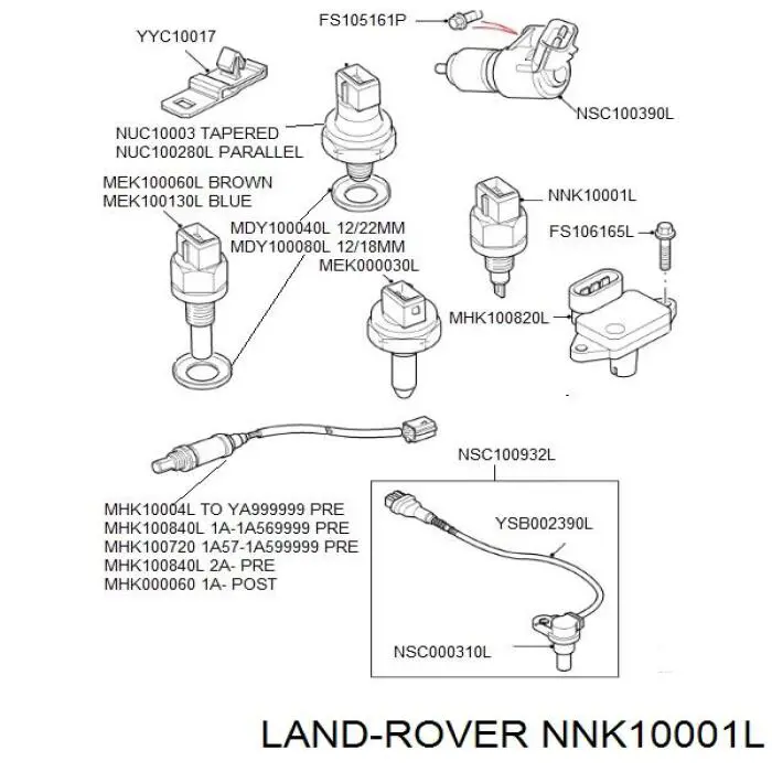 NNK10001L Land Rover sensor, temperaura exterior