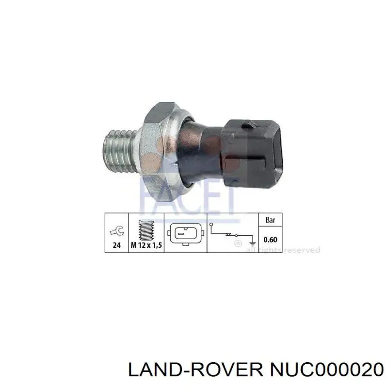 NUC000020 Land Rover Indicador de presión del aceite