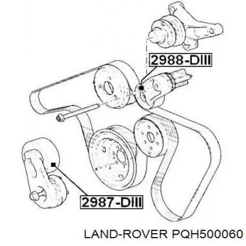 PQH500060 Land Rover Tensor de correa de alternador