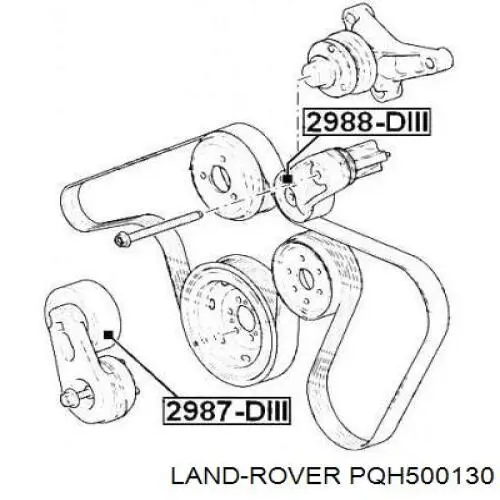 4H2Q19A216AE Land Rover tensor de correa poli v