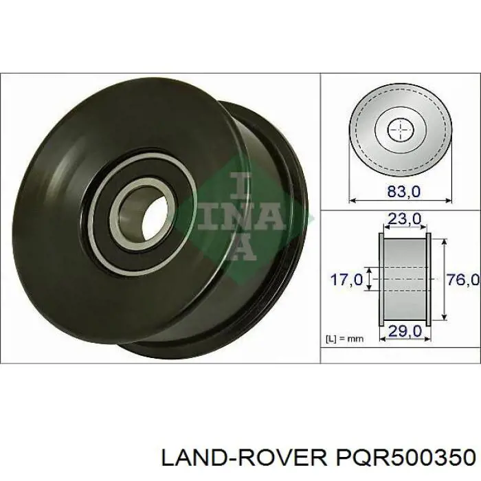 PQR500130 Land Rover polea tensora correa poli v