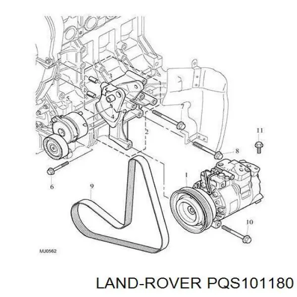 Correa de alternador PQS101180 Land Rover