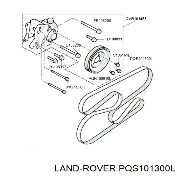 Comprar PQS101300L Land Rover Correa trapezoidal