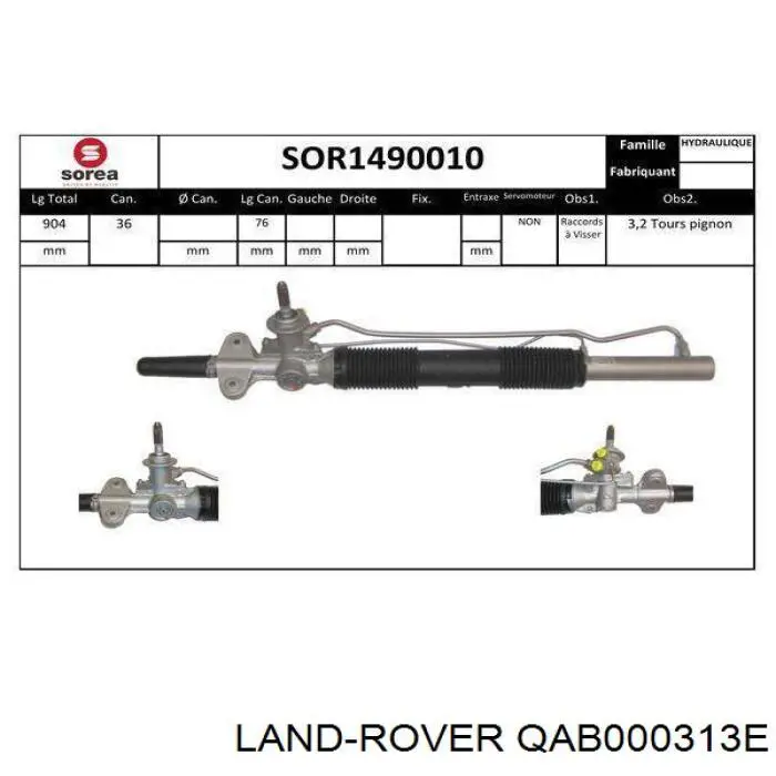 RO9207R AGR cremallera de dirección