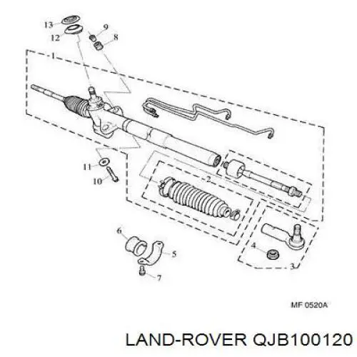 QJB100120 Land Rover rótula barra de acoplamiento exterior