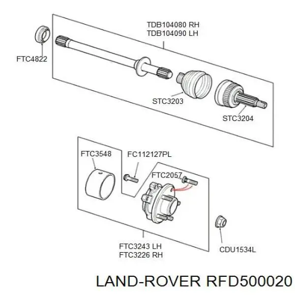 Comprar RFD500020 Land Rover Tuerca del cubo de la rueda delantera