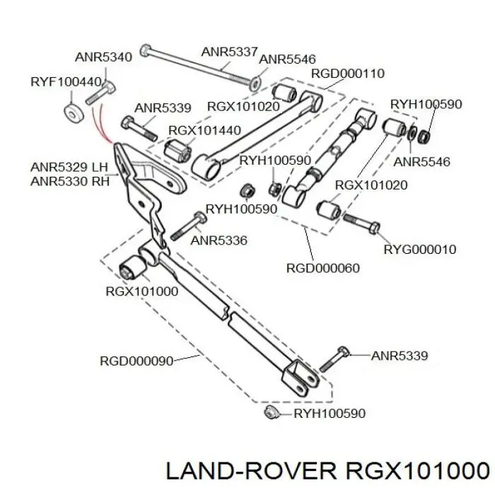 Comprar RGX101000 Land Rover Buje delantero del brazo longitudinal trasero