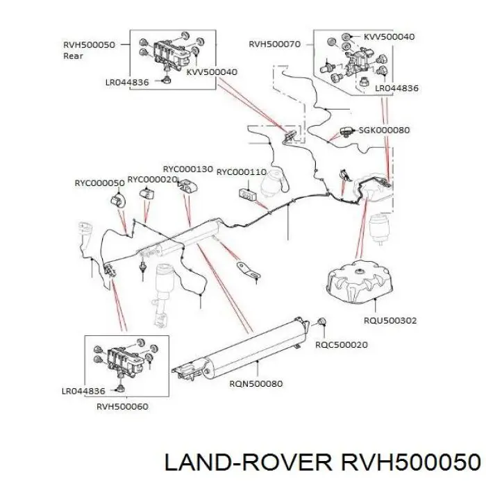 Válvula de suspensión hidráulica trasera para Land Rover Range Rover (L322)
