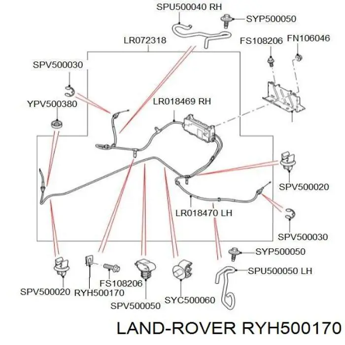 RYH500170 Land Rover clips de fijación de parachoques delantero