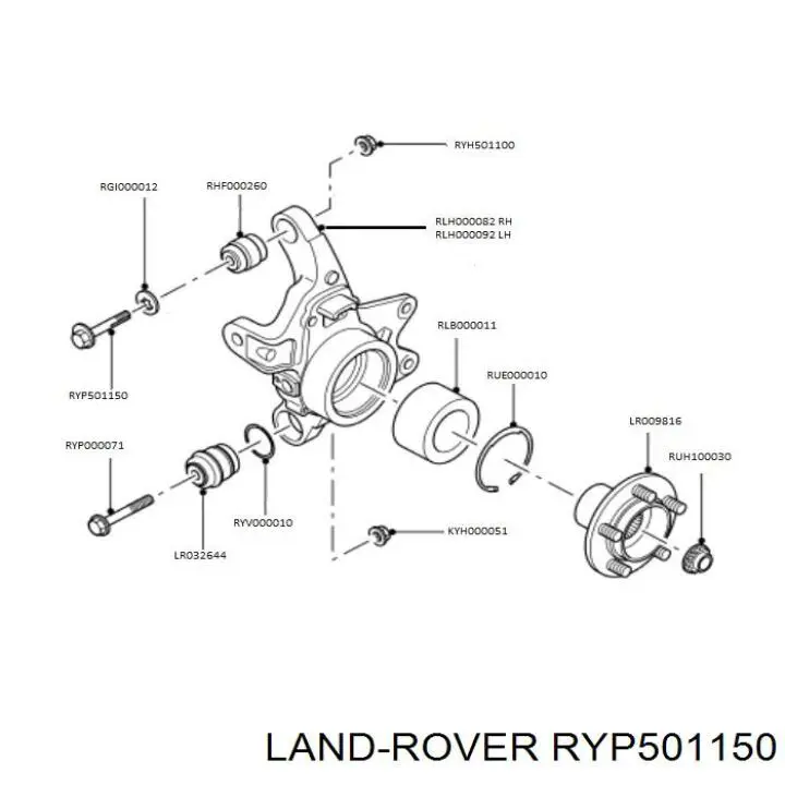 Perno de fijación del brazo superior trasero exterior Land Rover RYP501150 precio, desde 4,39 EUR