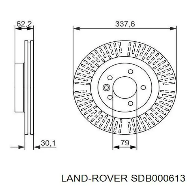 SDB000613 Land Rover disco de freno delantero