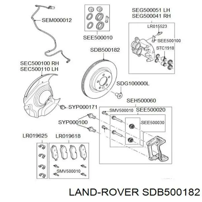 SDB500182 Land Rover freno de disco delantero