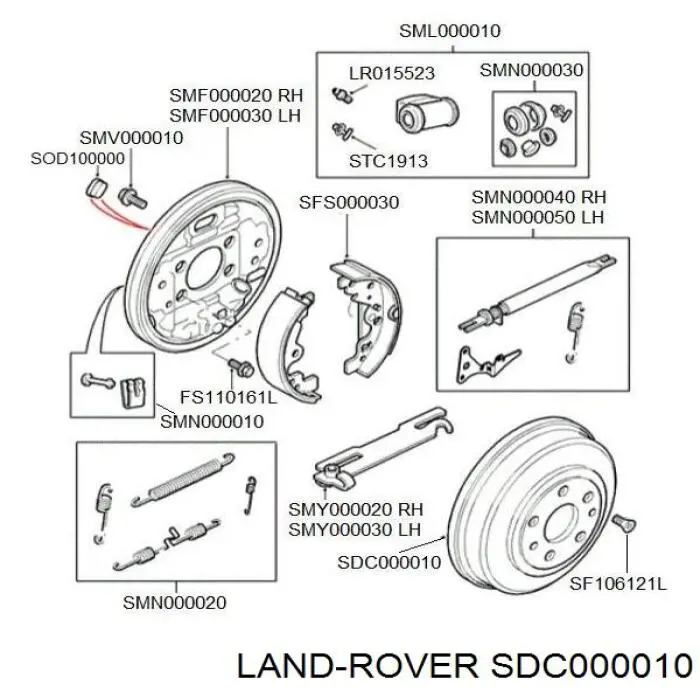 Tambor de freno trasero Land Rover SDC000010 precio, desde 65,34 EUR