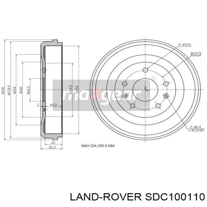 Tambor de freno trasero Land Rover SDC100110 precio, desde 64,92 EUR
