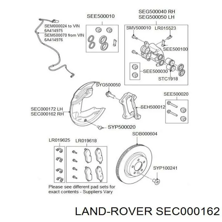 SEC000162 Land Rover chapa protectora contra salpicaduras, disco de freno delantero derecho