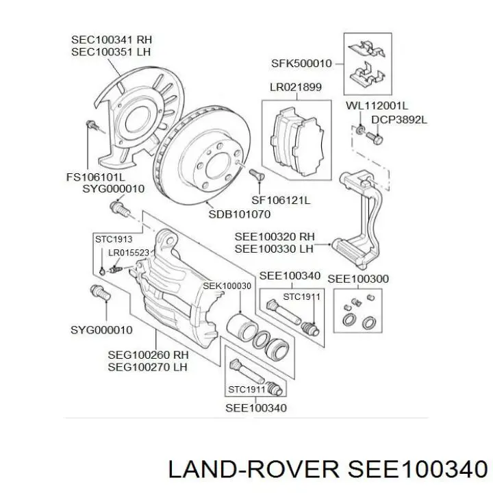 Comprar SEE100340 Land Rover Kit de reparación de pinzas de freno