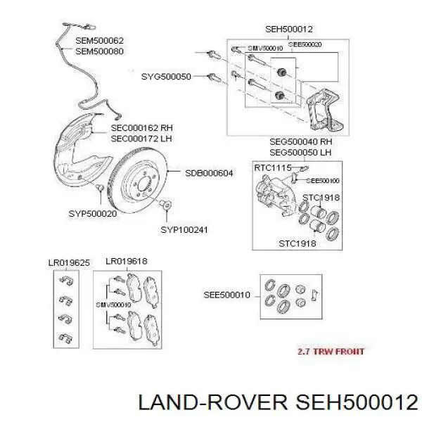 Soporte de pastillas de freno delantera para Land Rover Discovery (L319)