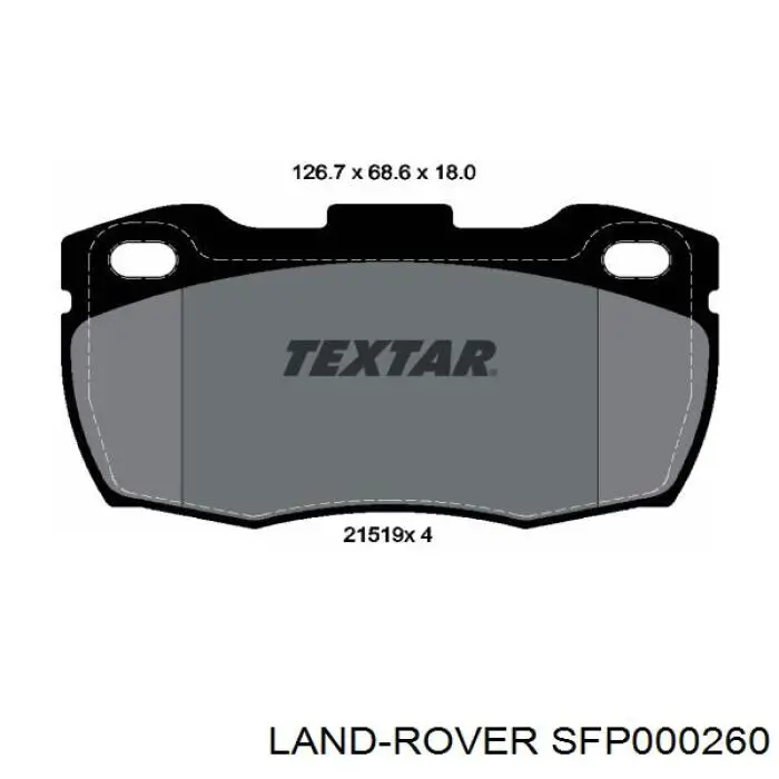 Pastillas de freno SFP000260 Land Rover