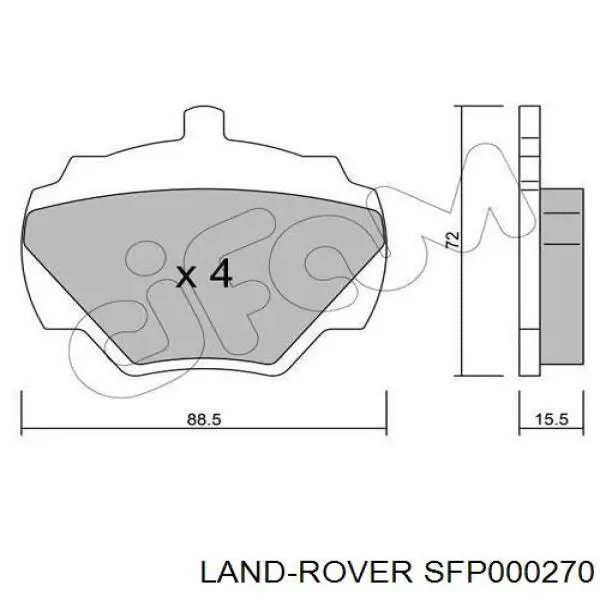 SFP000270 Land Rover pastillas de freno traseras