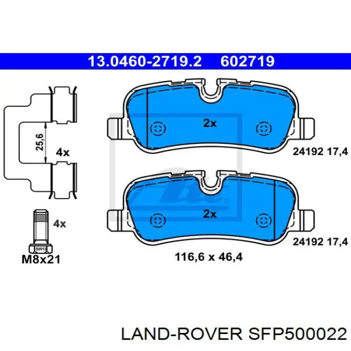 SFP500022 Land Rover pastillas de freno traseras